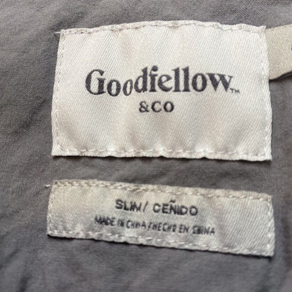 Goodfellow & Co. Button Up Shirt Men's Slim Short Sleeve Gray Cotton Size M - Picture 5 of 8